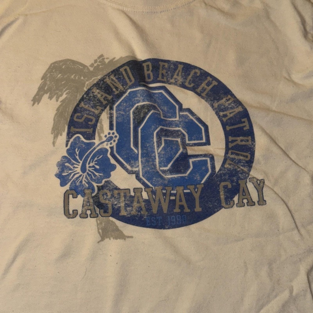 Disney White long Sleeve T-Shirt with Blue and Gray Graphic